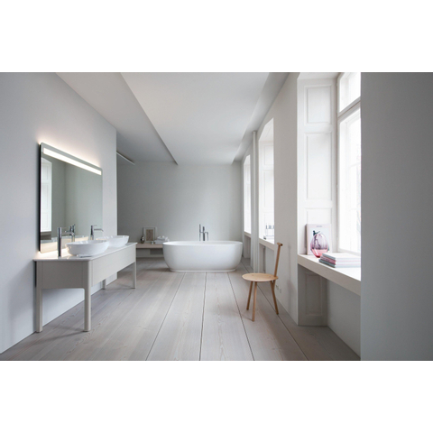 Duravit Luv Vrijstaand bad - 1800x850mm - met mantel - inclusief af- en overloopgarnituur - mat wit SW228003