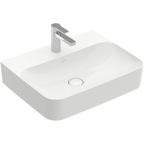 Villeroy & Boch Finion Lavabo - 600 x 470 x 164 mm - Blanc Alpin CeramicPlus - sans trop-plein - rectifié SW106474