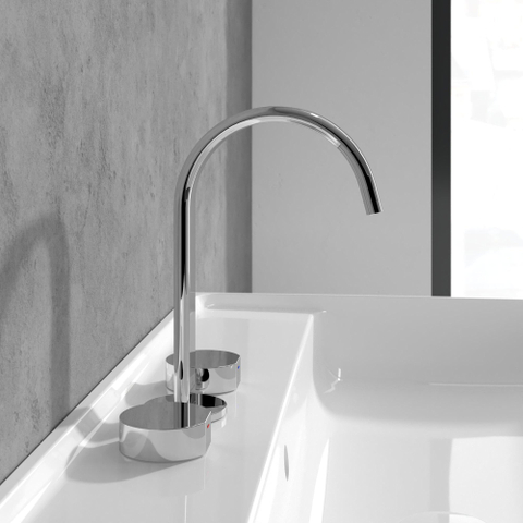 Villeroy & Boch Dawn wastafeluitloop set - zonder pop up afvoergarnituur - hoogglans chroom SW974314