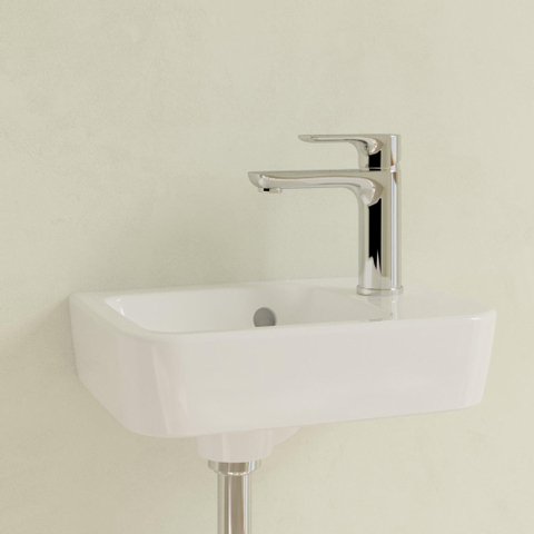 Villeroy & Boch O.novo fontein - 1 kraangat rechts - met overloop - 36x25cm - White Alpine (glans wit) SW445846