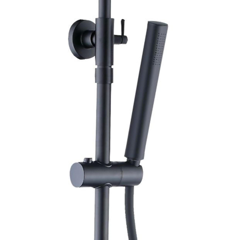 Xellanz Twenty eco ensemble de douche de pluie thermostatique apparent rond noir mat SW481874