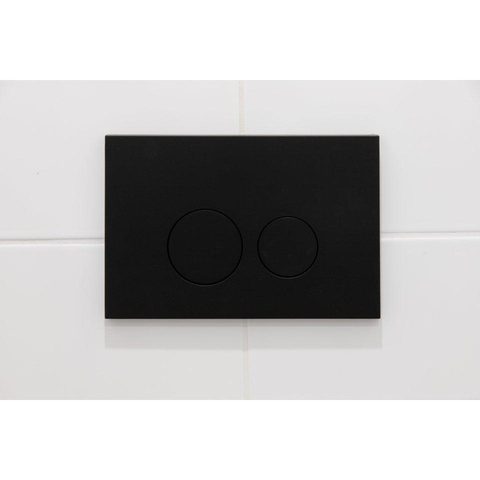 QeramiQ Luma Ensemble WC-douche - réservoir encastré Geberit UP320 - avec châssis Burda - séchoir - douchette féminine - plaque de commande métallique noire mate - boutons ronds - blanc brillant SW1472011