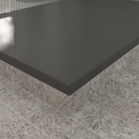 Villeroy & Boch Ecora douchebak - 150x100x3.5cm - afvoer korte zijde - anthracite (antraciet) SW1558870