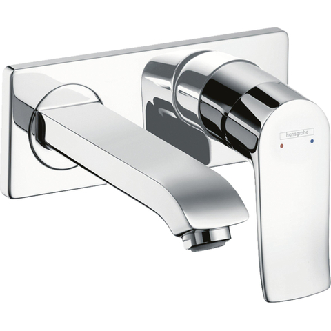 Hansgrohe Metris 1 greeps wastafelkraan - afbouwdeel LowFlow - met voorsprong 165 mm en afvplug - hoogglans chroom GA69772