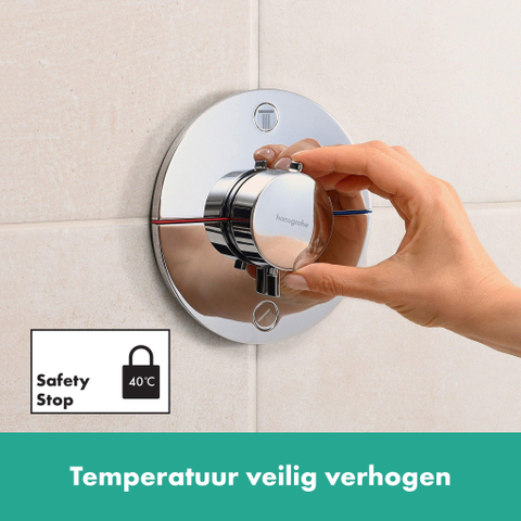 Hansgrohe Showerselect comfort s Thermostaat - inbouw - voor 2 functies - met geïntergreerde zekerheidscombinatie volgens EN1717 - hoogglans chroom SW918103