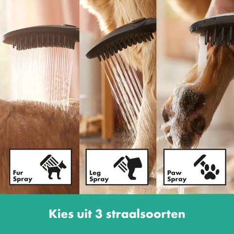 Hansgrohe Dogshower Handdouche - voor de hond - 150 - 3jet - met massagenoppen - mat zwart SW651010