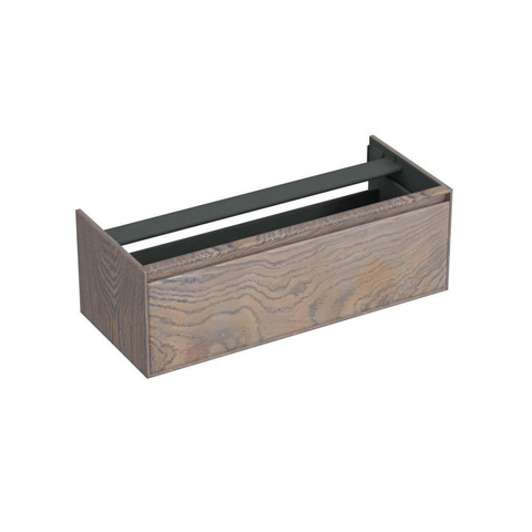 Forzalaqua Reno 2.0 meuble sous-lavabo 120x51x40cm avec 1 tiroir sans poignée à fermeture douce Chêne massif Silver Grey SW492349