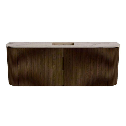 Mondiaz JOYA-DLUX Meuble de toilette 113,2cm - arrondis gauche et droite couleur Noyer - Lavabo FAYE position Milieu Sans trou de robinet couleur Arena SW1424389