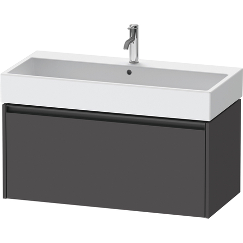 Duravit Ketho.2 Wastafelonderbouwkast - met 1 lade - 98.4x46x44cm - met greep antraciet - grafiet mat SW772430