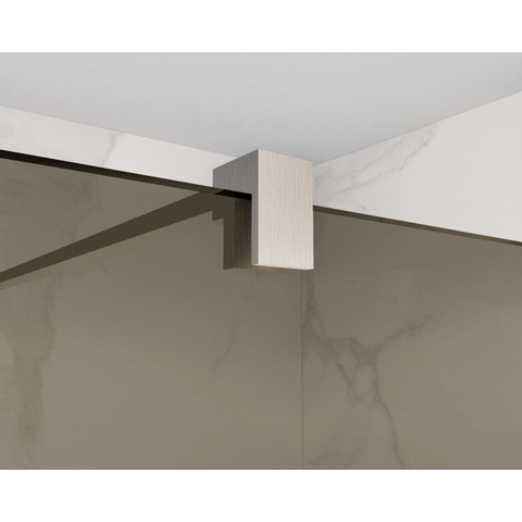 Fortifura Galeria Douche à l'italienne - 120x200cm - verre fumé - Inox brossé SW876904