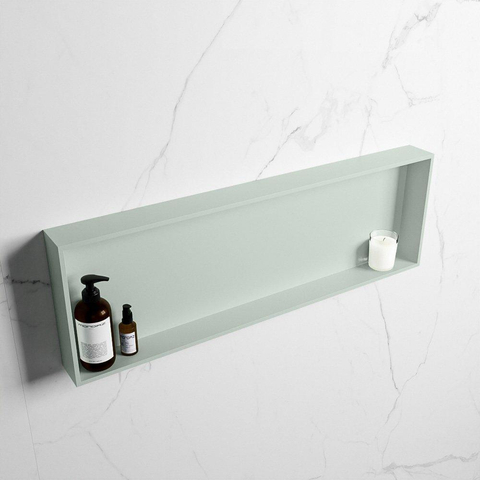 Mondiaz Easy nis 29.5x89.5x8cm voor Inbouw/opbouw 1 open vak Solid surface Greey/Greey SW643699