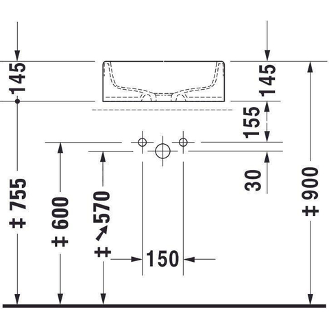 Duravit Starck 1 - opbouw wastafel - 46cm - zonder kraangat - zonder overloop - glans wit 0308307
