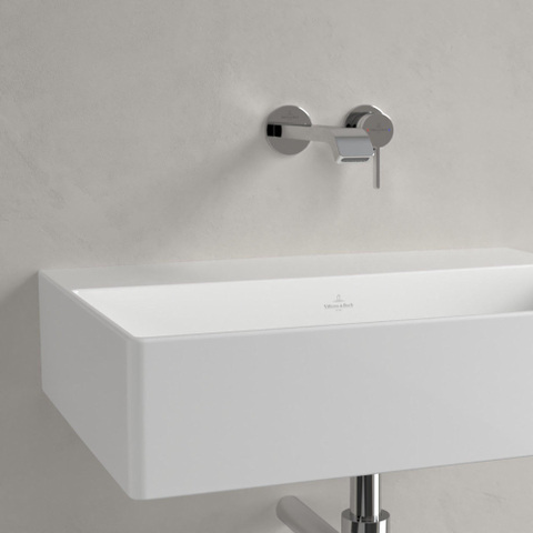 Villeroy & Boch memento 2.0 wastafel onderzijde - geslepen - 60x42cm - zonder overloop - zonder kraangat - White Alpine (glans wit) SW358425