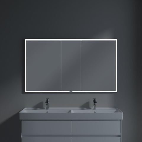 Villeroy & Boch My View Now My view - inbouw spiegelkast - 130x75cm - 3 deuren - 3 contactdoos LED - zilver SW641678