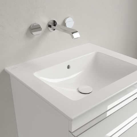 Villeroy & Boch venticello wastafel - zonder kraangat - 60x50cm - met overloop - White Alpine (glans wit) 1025154