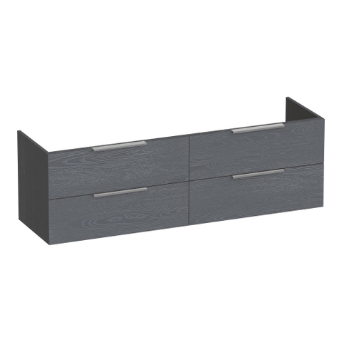 BRAUER Elevate meuble sous-lavabo 160 sans poignées posées 4 tiroirs softclose et 2 découpes pour siphon - Timber Grey SW1200167