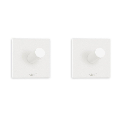 Zack Peco Crochets porte-serviettes - carrés - 4,2 cm - lot de 2 - blanc SW891004