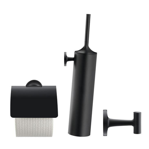 Duravit Starck T Toiletset - toiletrolhouder - borstelgarnituur - handoekhaak - zwart SW373905