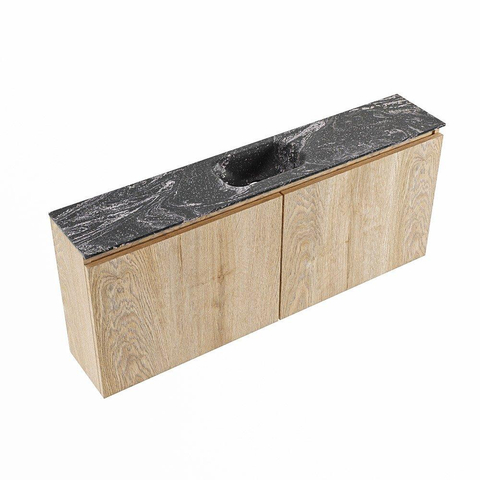 MONDIAZ TURE-DLUX Meuble de toilettes 120 cm Chêne lavé. Lavabo EDEN Lava position milieu. Avec 1 trou de robinet. SW1104107