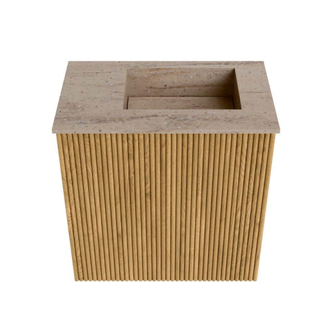 Mondiaz JOYA-DLUX 40cm meuble de toilette - couleur Oak - Lavabo FAYE position Droite 1 trou de robinet couleur Saba. SW1424145