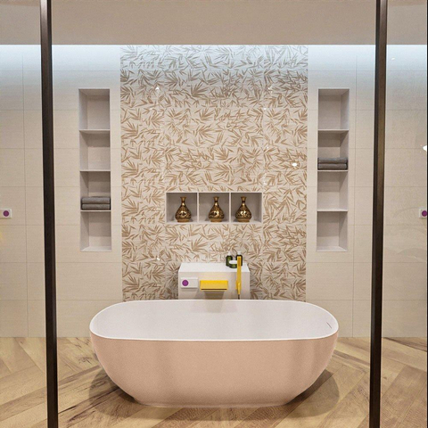 MONDIAZ ROCK Baignoire îlot - 170x70cm - couleur Plata / Talc SW1015106