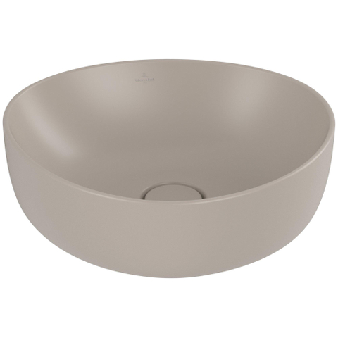 Villeroy & Boch Antao Opzetwastafel - 40x39.5x14.6cm CeramicPlus - zonder overloop - mat almond (beige) SW925796