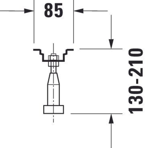 Duravit Diverspotenset - voor bad- en douchebakken per - 2 stuksgroter dan - 100cm in hoogte verstelbaar - 12 - glans grijs (zilver) 0313475