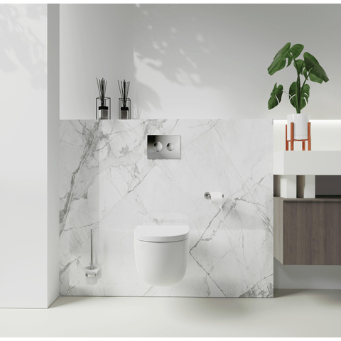 Fortifura Calvi toiletrolhouder/reserverolhouder - zonder klep - rond - hoogglans chroom SW639926