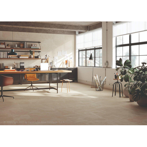 Terravito Solido carreau mural et de sol - 59.5x119.5cm - 8mm - rectifié - Aspect pierre naturelle - Beige SW863145