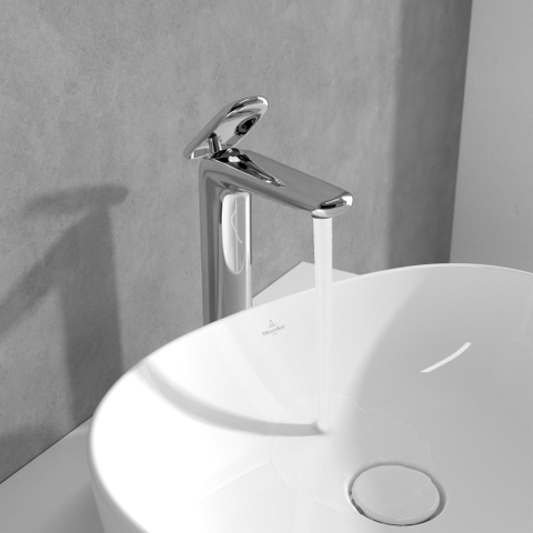 Villeroy & Boch Antao 1 greeps wastafelkraan verhoogd - met push open afvoergarnituur - hoogglans chroom SW974138