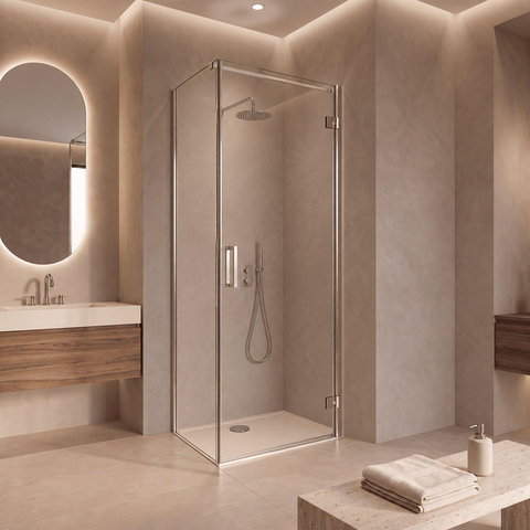 Fortifura Galeria Cabine de douche - 100x80cm - profilé - verre de sécurité - anti-calcaire - Chrome SW1224372