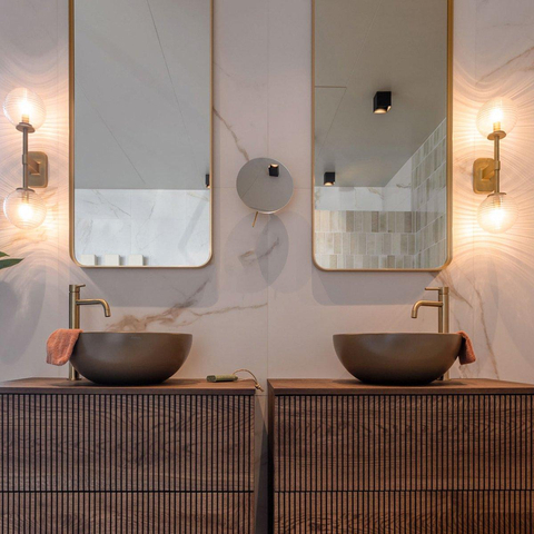 Saniclass Retro Line miroir – rectangle – 50 x 140 cm – Or mat SW643422