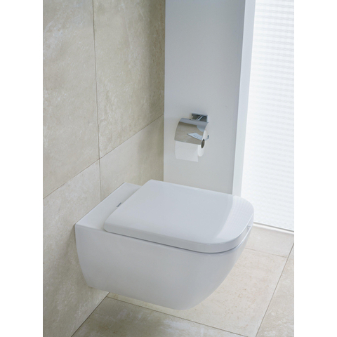 Duravit Karree Closetrolhouder - met klep - hoogglans chroom SW55120