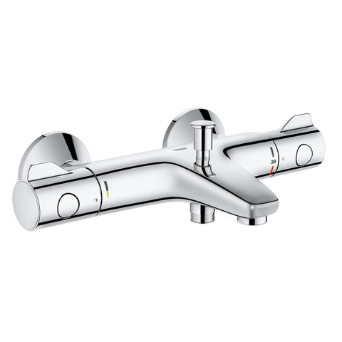 GROHE Grohtherm 800 badkraan thermostatisch met omstel en koppelingen EcoJoy en volumegreep met ecobutton chroom 0442502