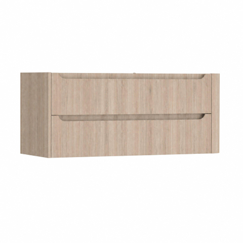 H&R Badmeubelen Juice Meuble sous lavabo - 120x45x50cm - angle droit arrondi - 2 tiroirs - poignée intégrée - chêne Rockford SW1489682