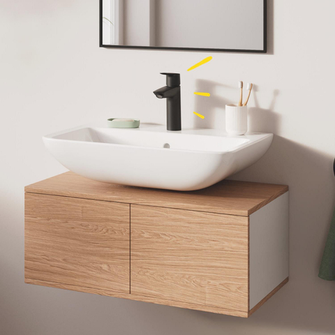 Grohe Start M-size wastafelmengkraan - met klikwaste - matte black (mat zwart) SW811176