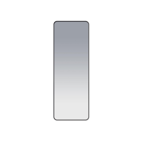Saniclass Retro Line Rectangle Spiegel - 140x50cm - rechthoek - afgerond - frame - mat zwart SW493100