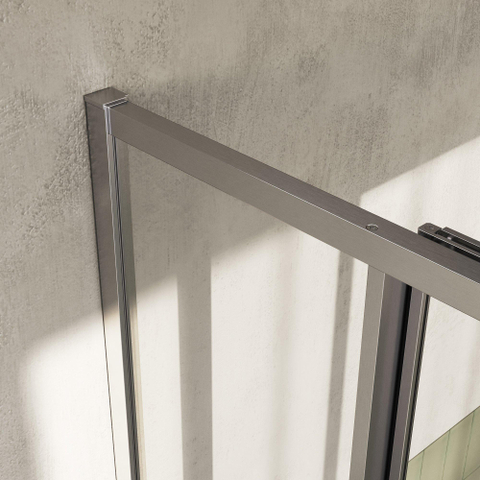 BRAUER Luminis Douchecabine - 120x90x200cm - 3-delig naar binnen draaiend - helder glas - omkeerbaar - incl. glascoating - geborsteld RVS PVD SW1580988
