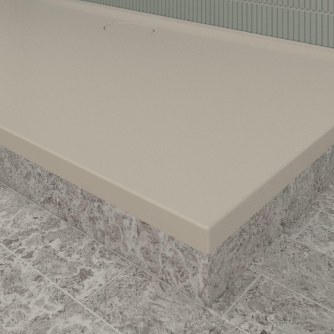 Villeroy & Boch Ecora douchebak - 170x90x3.5cm - afvoer lange zijde - almond (beige) SW1558896