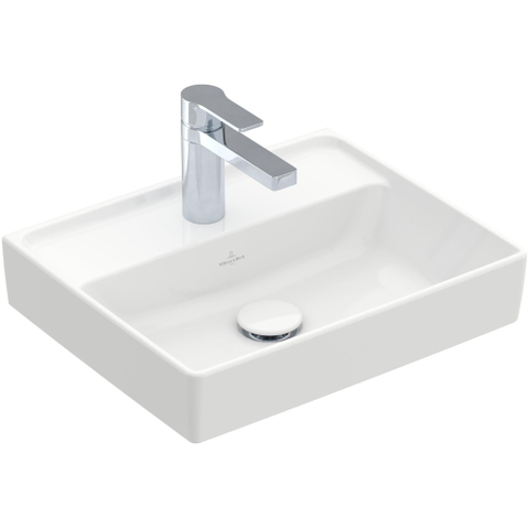 Villeroy & Boch Collaro fontein - 45x37cm - zonder overloop - 1 kraangat CeramicPlus - White Alpine (glans wit) SW358369