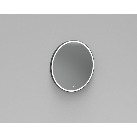 Arcqua Reflect Miroir rond 80cm avec éclairage LED cadre aluminium noir mat SW374527