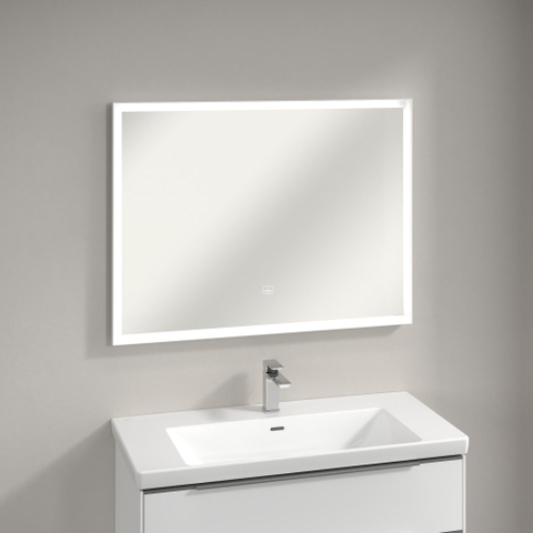 Villeroy & Boch Subway 3.0 spiegel - 100x75cm LED licht rondom - mat zilver SW641589