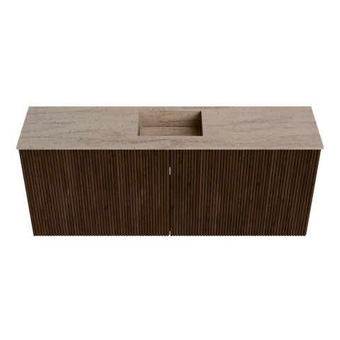 Mondiaz JOYA-DLUX 100cm meuble de salle de bains - couleur Walnut - Vasque FAYE position Milieu Sans trou de robinet couleur Saba. SW1424659