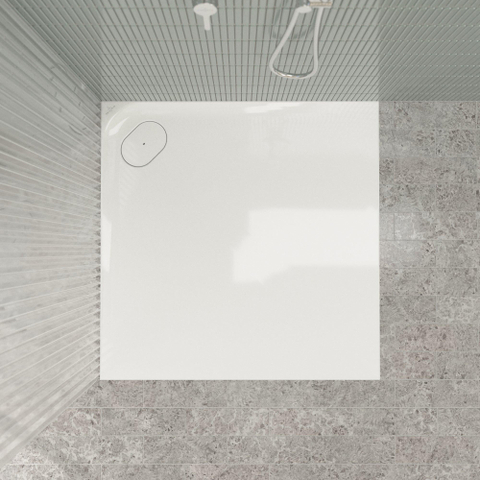 Villeroy & Boch Ecora douchebak - 100x100x3.5cm - hoekafvoer - white alpine (wit) SW1558900