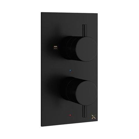 Crosswater MPRO inbouw regendoucheset – Ø30 cm hoofddouche – gebogen wandarm – ronde handdouche – zwart mat SW999825