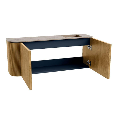 Mondiaz JOYA-DLUX 101.6cm toiletmeubel - ronding links kleur Oak - Wastafel FAYE positie Rechts 1 kraangat kleur Arena. SW1423924