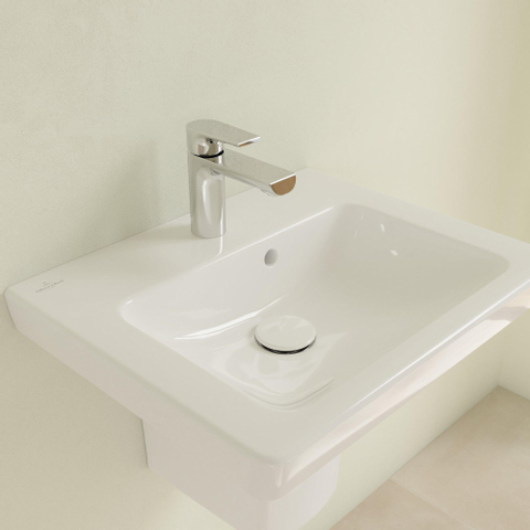 Villeroy & Boch Subway 2.0 fontein - 50x40cm - 1 kraangat - met overloop - White Alpine (glans wit) 1024199