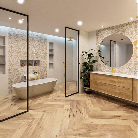 MONDIAZ ROCK Baignoire îlot - 170x70cm - couleur Plata / Talc SW1015106