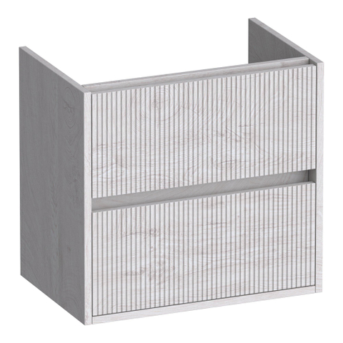 BRAUER Adore Wavy wastafelonderkast ondiep 60 2 softclose lades - greeploos - 1 sifon uitsparing - Forest Seashell SW1198676