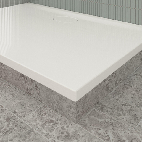 Villeroy & Boch Ecora douchebak - 120x80x3.5cm - afvoer lange zijde - white alpine (wit) SW1559014